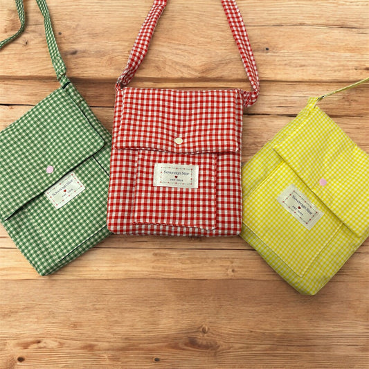 Cottagecore Gingham Messenger Bags
