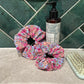 Pink Floral Scrunchies