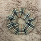 Beige Tartan Scrunchies