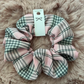 Pink Tartan Scrunchies