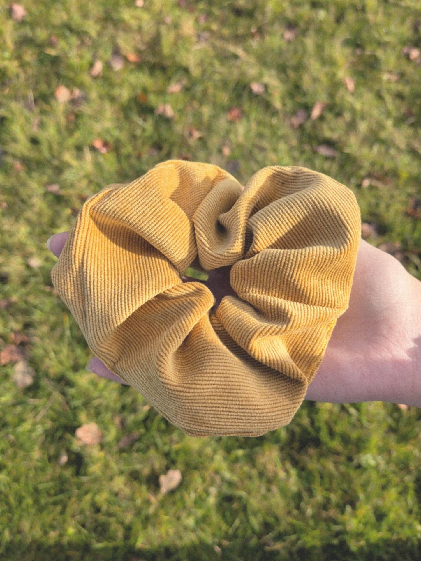 Mustard Corduroy Scrunchies