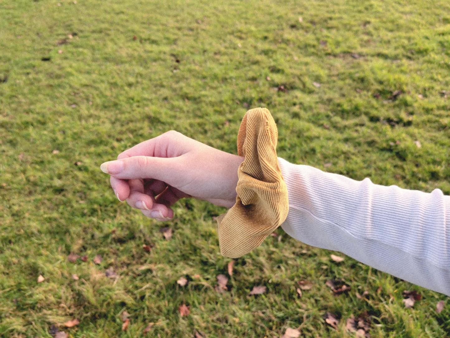 Mustard Corduroy Scrunchies