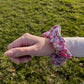 Pink Floral Scrunchies
