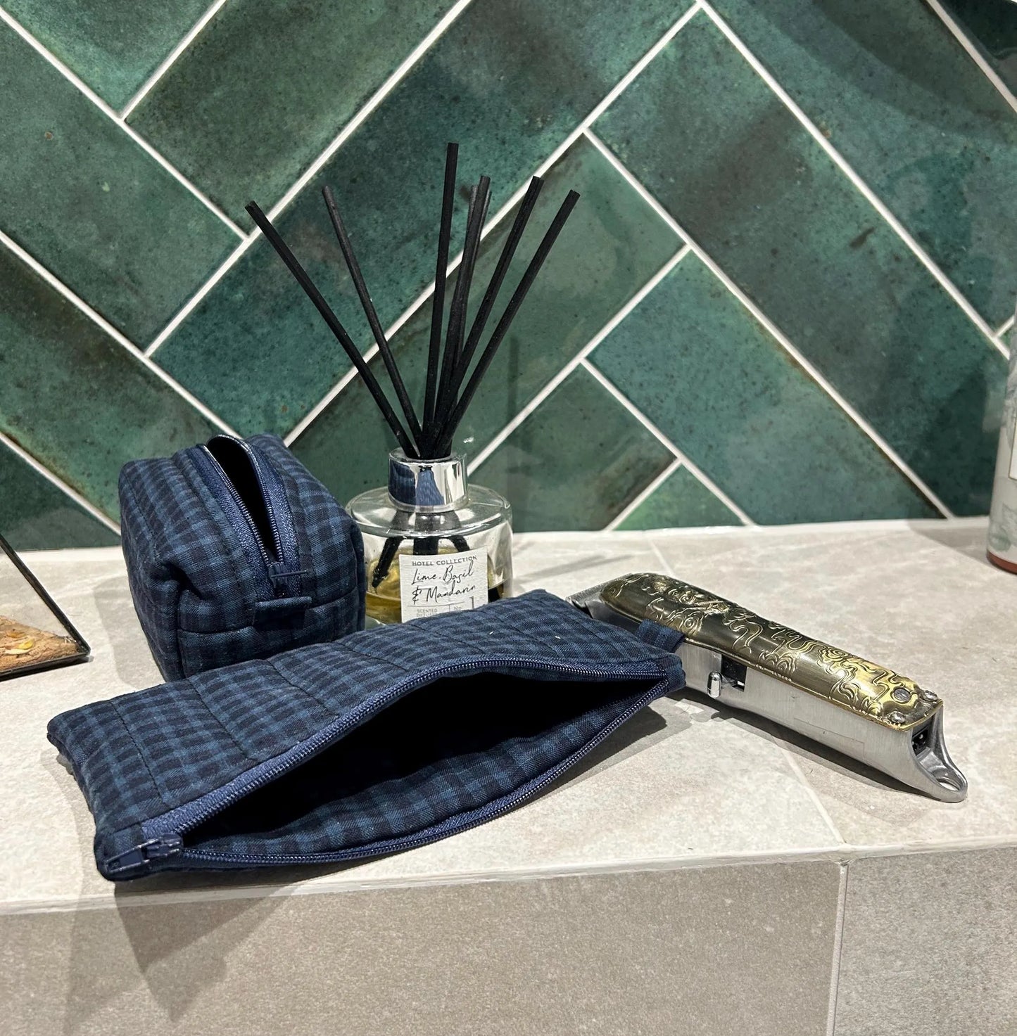 Blue Tartan Cosmetic Pouch