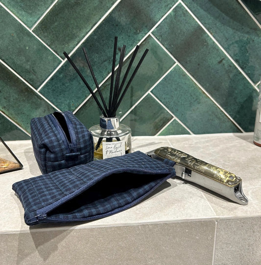 Blue Tartan Cosmetic Pouch