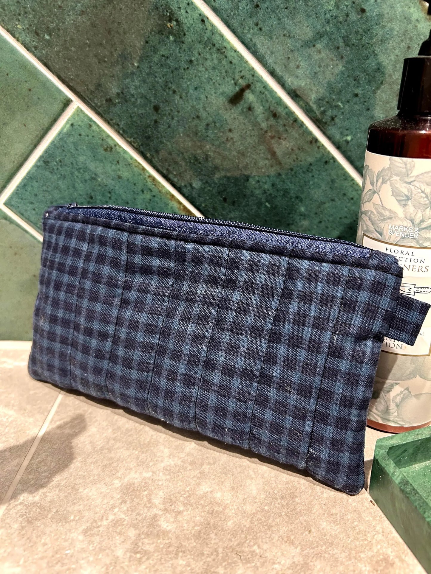 Blue Tartan Cosmetic Pouch