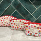 Limited Edition Sweet Strawberry Quilted Cosmetic Pouches