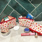 Limited Edition Sweet Strawberry Quilted Cosmetic Pouches