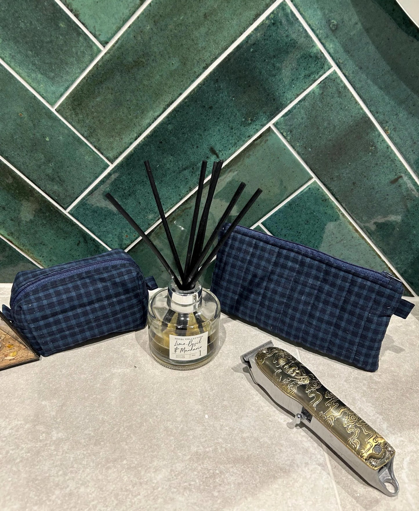 Blue Tartan Cosmetic Pouch